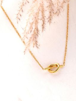 Boldiful - Women Gold Love Knot Minimal Pendant Necklace