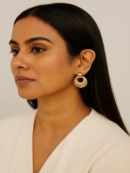 JEWELZ - Women Gold-Tone Twisted Knot Drop Earrings