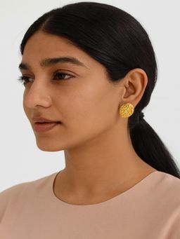 JEWELZ - Women Gold-Tone Leaf Stud Earrings