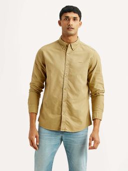 Levi's - Beige Cotton Full Sleeves Collar Neck Shirt