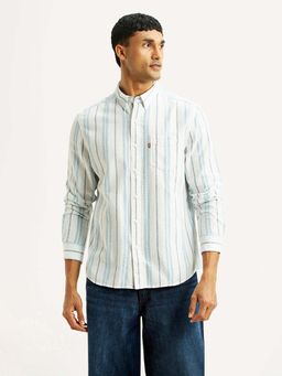 Levi's - White Cotton Full Sleeves Collar Neck Shirt