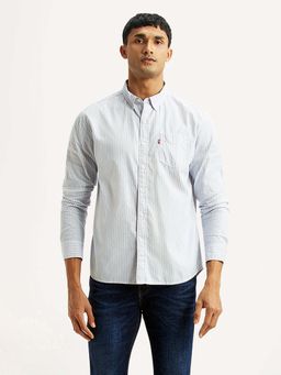 Levi's - White Cotton Full Sleeves Collar Neck Shirt