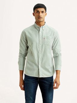 Levi's - Green Cotton Full Sleeves Collar Neck Shirt
