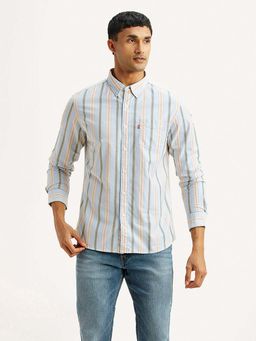 Levi's - Blue Cotton Full Sleeves Collar Neck Shirt