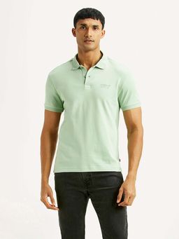 Levi's - Green Cotton Half Sleeves Collar Neck Polo T-Shirt