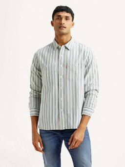 Levi's - Off White Cotton Full Sleeves Collar Neck Shirt