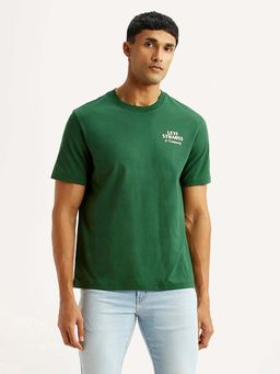 Levi's - Green Cotton Half Sleeves Crew Neck T-Shirt