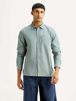 Levi's - Blue Cotton Full Sleeves Collar Neck Shirt