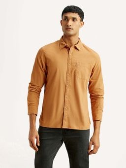 Levi's - Brown Cotton Full Sleeves Collar Neck Shirt