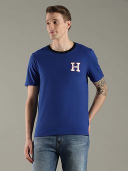 Tommy Hilfiger - Blue Cotton Half Sleeves Crew Neck T-Shirt