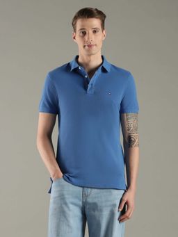 Tommy Hilfiger - Blue Cotton Half Sleeves Collar Neck Polo T-Shirt