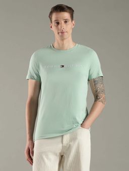 Tommy Hilfiger - Green Cotton Half Sleeves Crew Neck T-Shirt