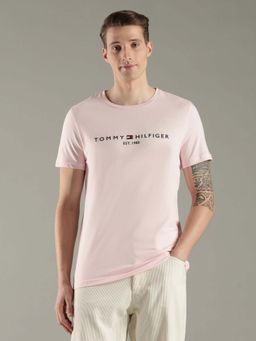 Tommy Hilfiger - Pink Cotton Half Sleeves Crew Neck T-Shirt