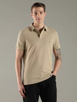 Tommy Hilfiger - Brown Cotton Half Sleeves Collar Neck Polo T-Shirt