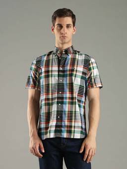Tommy Hilfiger - Multi-Color Cotton Half Sleeves Collar Neck Shirt
