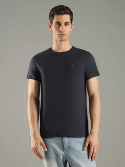 Tommy Hilfiger - Blue Cotton Half Sleeves Crew Neck T-Shirt