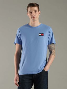 Tommy Hilfiger - Blue Cotton Half Sleeves Crew Neck T-Shirt