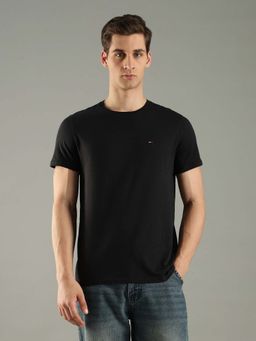 Tommy Hilfiger - Black Cotton Half Sleeves Crew Neck T-Shirt