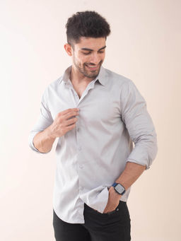 The Bleu Label - Mens Casual Cotton Full Sleeves Collar Neck Shirt