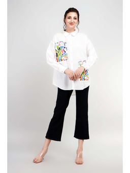 Zolo Label - White Shirt with Colorful Embroidery