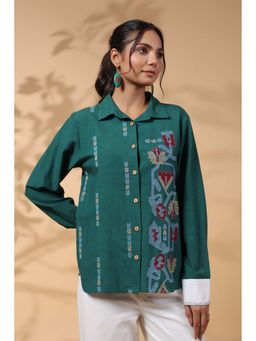 Zolo Label - Designer Green Embroidery Shirt