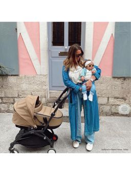 STOKKE - Brown Yoyo3 Complete Stroller White Frame with Bassinet (18-24 Months)