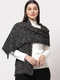 513 - Women Black Soft Acrylic Knitted Winter Muffler