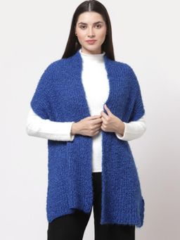 513 - Women Blue Soft Acrylic Knitted Winter Muffler