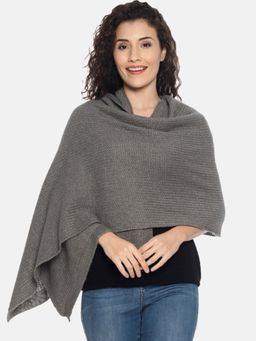 513 - Women Grey Plain Solid Soft Acrylic Knitted Winter Muffler