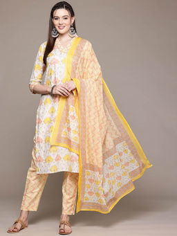 Readiprint - Straight Style Multi Kurta With Pant & Dupatta (Set of 3)