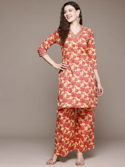 Readiprint - Straight Style Peach Kurta With Pant (Set of 2)