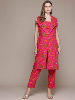 Readiprint - Straight Style Magenta Co-Ord With Shrug (Set of 3)