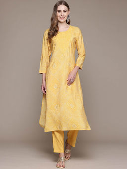 Readiprint - Straight Style Yellow Kurta With Pant (Set of 2)