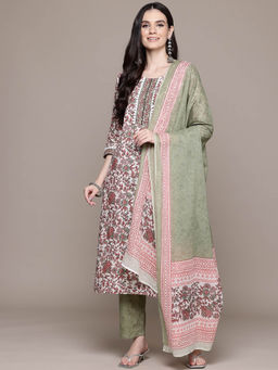 Readiprint - Straight Style Multi Kurta With Pant & Dupatta (Set of 3)