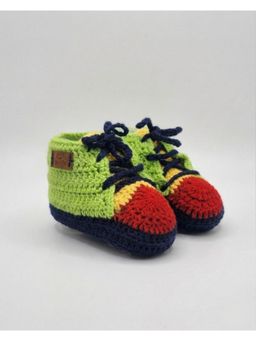FUNKRAFTS - Kids Handmade Organic Cotton Joker Boots Shoes Booties - Multicolor (6-12 Months)