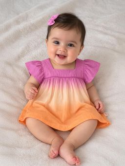 Somersault - Girls Ombre Dyed Multi Cotton Fit And Flare Dress