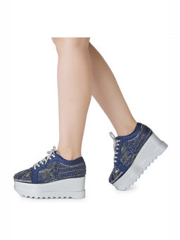 Anaar - Blue Crescendo Wedge Sneakers