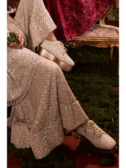 Anaar - Ivory Kulfi Couture Wedge Sneakers