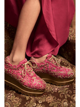 Anaar - Pink Sajna Wedge Sneakers