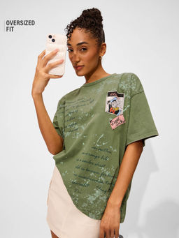 The Souled Store - Women Quack Tales Typography Oversized T-Shirt