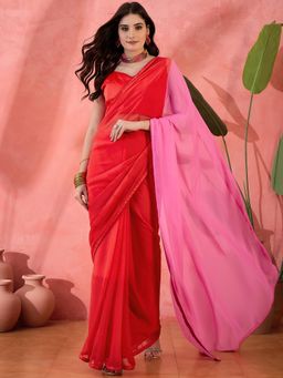Kartika - English Ombre Saree with Unstitched Blouse