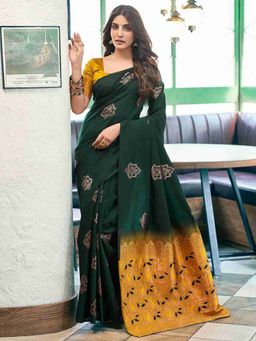 Lush Glam - Traditional Charm Jacquard Saree with Unstitched Blouse