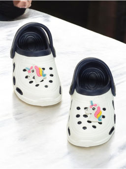 Lil Lollipop - Unicorn Applique Anti-Slip Clogs - White