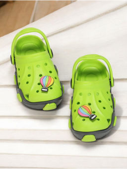 Lil Lollipop - Hot Air Balloon Applique Anti-Slip Clogs - Green
