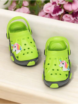 Lil Lollipop - Unicorn Applique Anti-Slip Clogs - Green