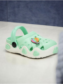 Lil Lollipop - Hot Air Balloon Applique Anti-Slip Clogs - Green