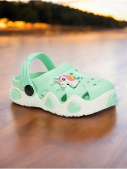 Lil Lollipop - Unicorn Applique Anti-Slip Clogs - Green