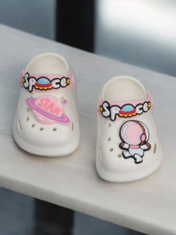 Lil Lollipop - Space Astronaut Applique Anti-Slip Clogs - White
