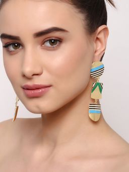 Estele - Gold Plated Nautical Blue Earrings for Women