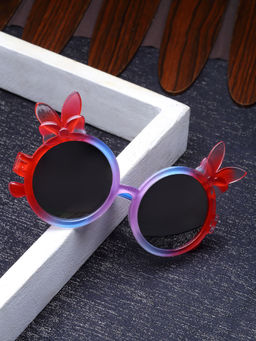 Stol'N - Bow Detailed Round Sunglasses-Red